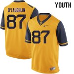 Youth West Virginia Mountaineers NCAA #87 Mike O'Laughlin Yellow Authentic Nike Stitched College Football Jersey DT15I62ZJ